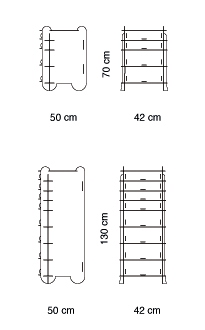 disegno in bianco e nero della cassettiera Dedalo prodotta da Totem Italia. (fonte: http://www.totemitalia.com/)