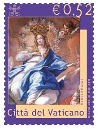 immagine di un francobolo della citt del Vaticano con un dipinto dellImmacolata (fonte: www.vatican.va/.../stamps_coins/ documents/sf200201_it.htm)