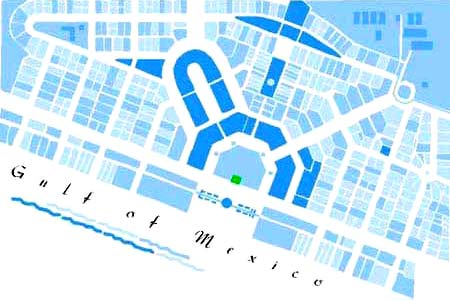 disegno della pianta di Seaside City, Flórida.(fonte: www.seasidefl.com)