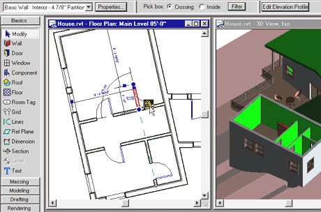 immagine a colori di una schermata del programma Autodesk Revit che mostra come il programma consenta di bloccare facilmente l'intenzione progettuale attraverso l'associativit bidirezionale (fonte: Autodesk Italia)