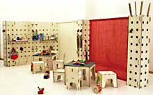 fotografia a colori di componenti del sistema CICLO adibiti ad area gioco - azienda Totem Italia. (fonte: http://www.totemitalia.com/)