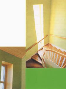 fotografia a colori di una stanza in tonalità di verde. (fonte: Colore, n°35, luglio-settembre 2001)