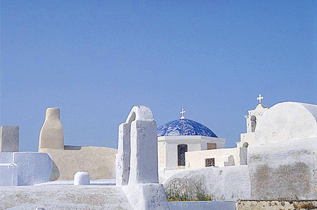 fotografia a colori di abitazioni di Santorini, Grecia (autore: Luigi Sartori)