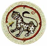 fotografia a colori del mosaico 'Il Leopardo' dell'artista-artigiana Persello Sara (fonte: Friulart)
