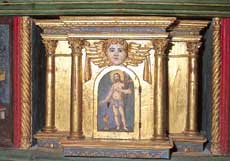 fotografia a colori della base lignea del trittico dellaltar maggiore (autore: Danilo Povinelli)
