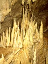 fotografia a colori di stalattiti nella grotta di Aladino (fonte: archivio del Comune di Daone)
